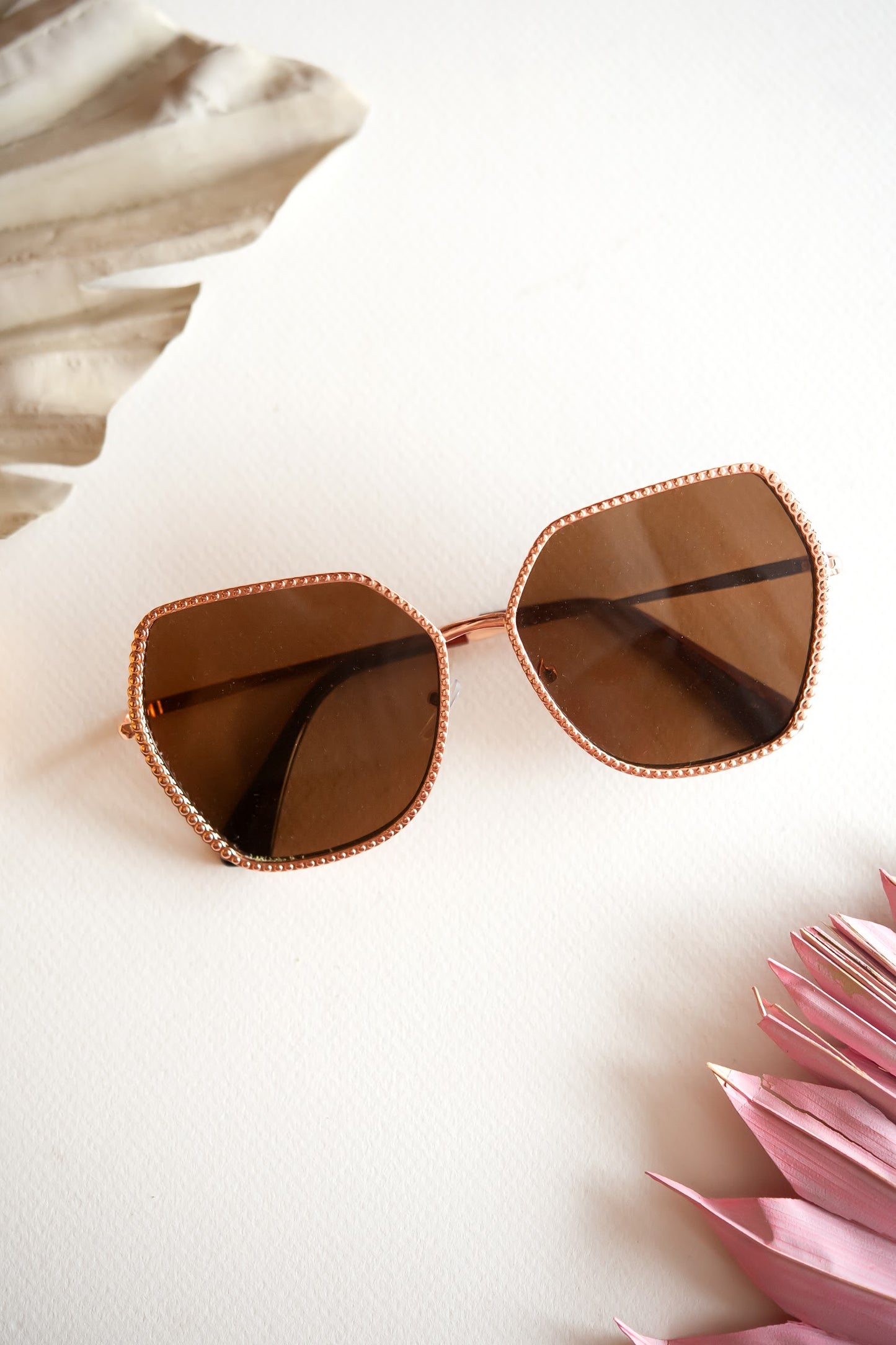 Coastal Cottage Sunnies Collection | Blush Stylish Sunglasses | Boho Chic Beach Babe Sunnies | Pink and Rose Gold Flirty Sunglasses | UV Protection | Brunch Date Pink Sunnies