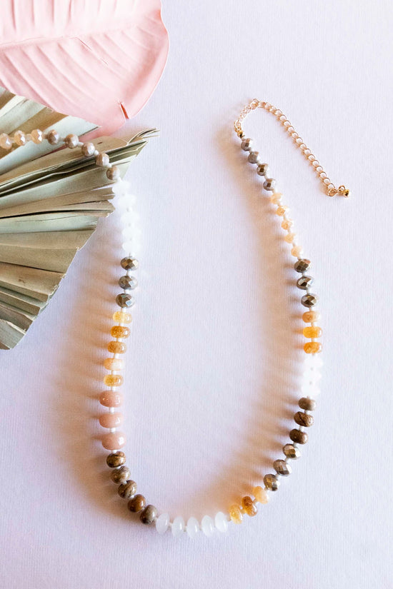Cece Colorful Beaded Necklace | Multicolor Wood Crystal and Pisa Beads | Layering Necklace Collection