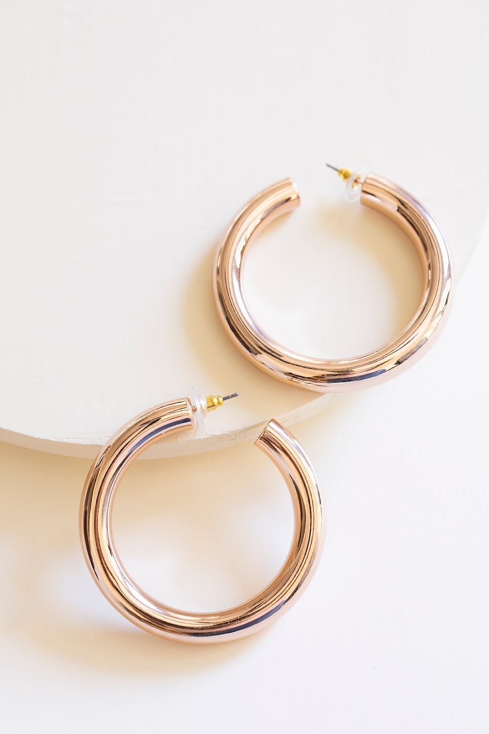 Cameron Gold Hoop Earrings | Classic Smooth Gold Hoops