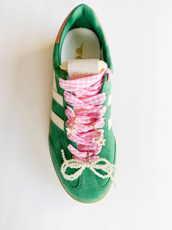 Gingham Shoe Charm and Lace Sets – Trendy & Customizable Shoe Jewelry