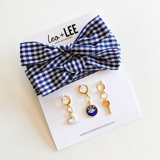Gingham Shoe Charm and Lace Sets – Trendy & Customizable Shoe Jewelry