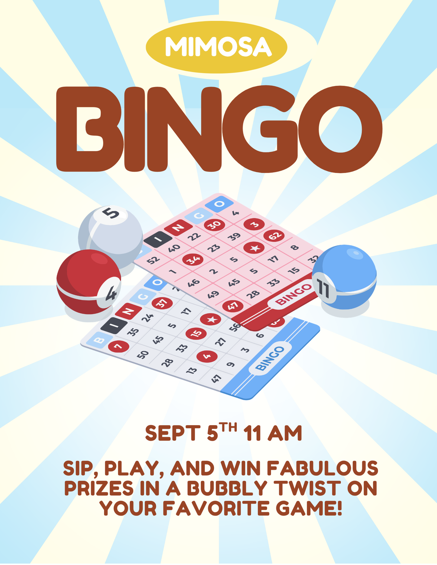Mimosa Bingo | Saturday, Sept. 5th 11am