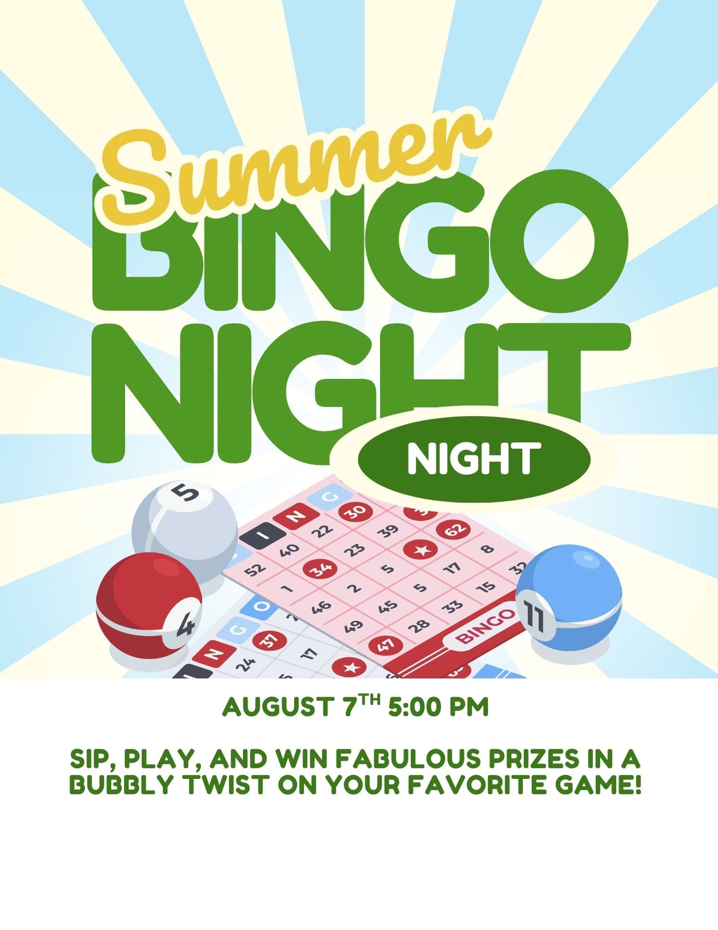 Bingo Night | Friday, August 7th | 5pm