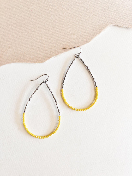 Barbara Beaded Teardrop Dangle| Colorful Beaded Silver Earring