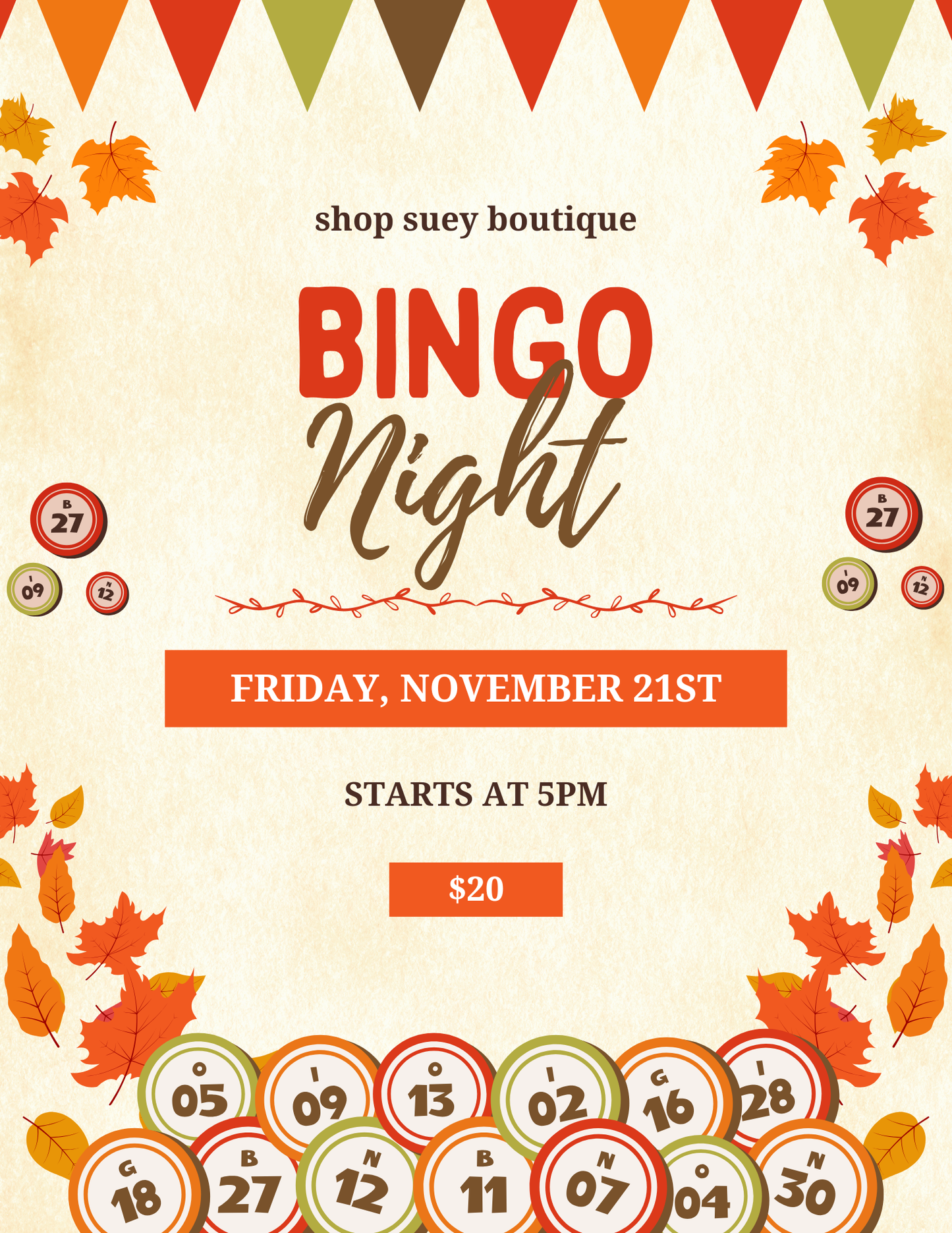 November Bingo Night - Friday 11/21 5pm