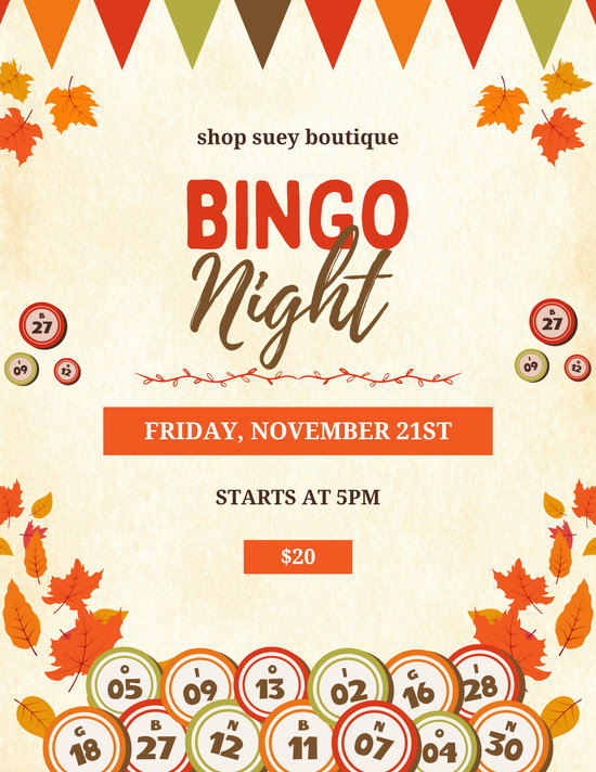 November Bingo Night - Friday 11/21 5pm