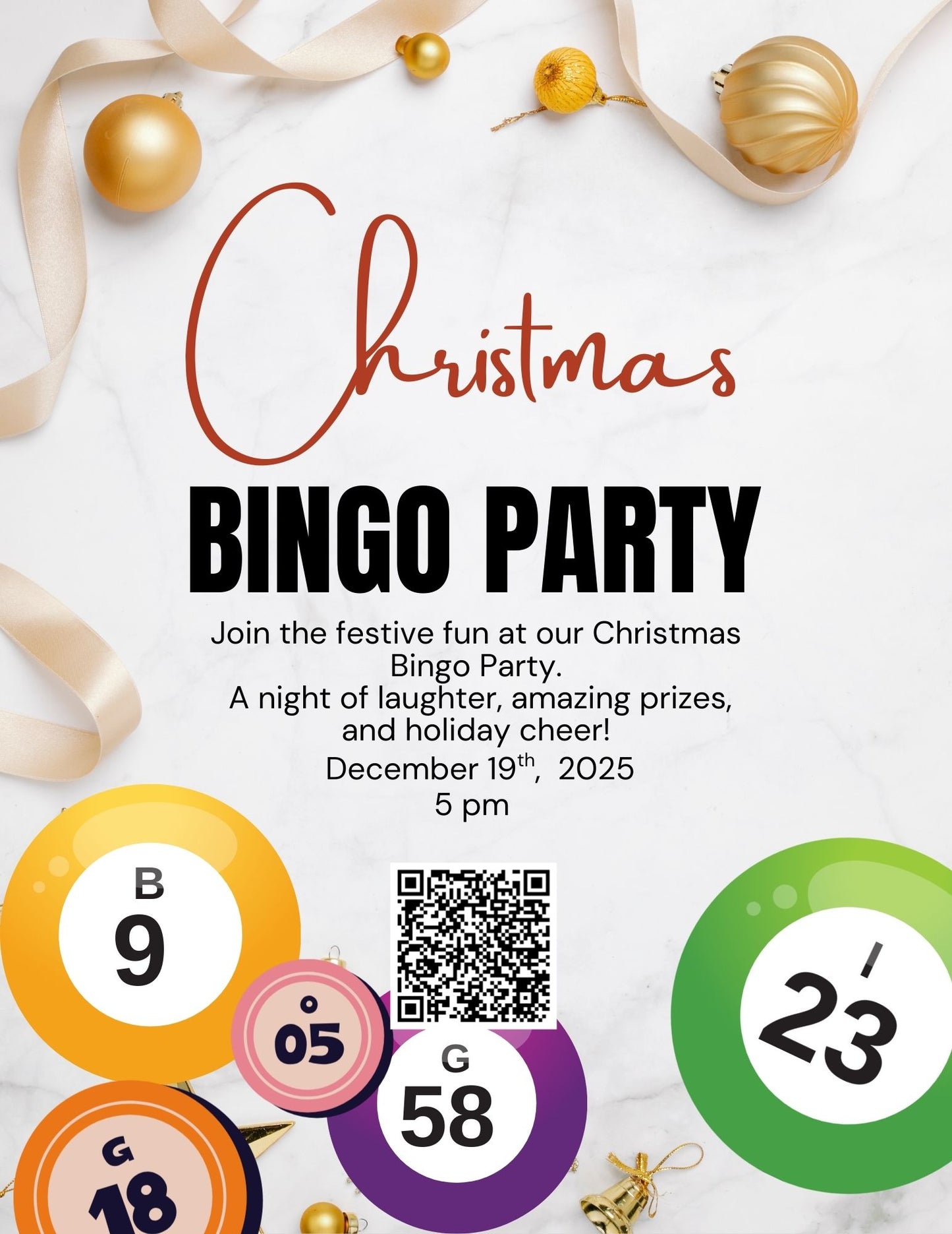 Christmas Bingo Night - December 19th - 5pmv