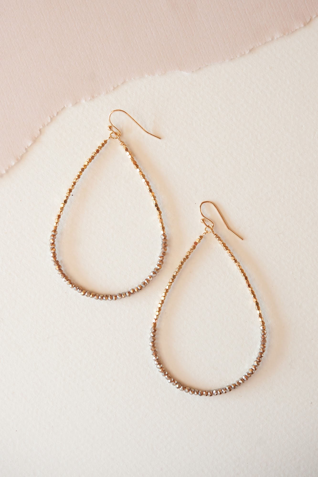 Betty Gold Beaded Teardrop Dangle | Intricate Beaded Earring