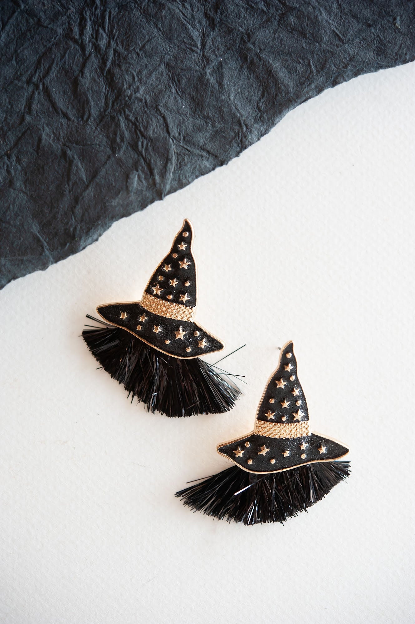 Sparkle Metal Witch Hat Stud | Tinsel Halloween Witch Hat Earring