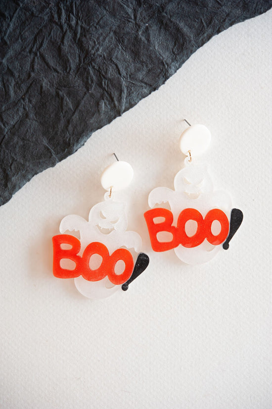 Boo Ghost Earring | Spooky Halloween Resin Dangle