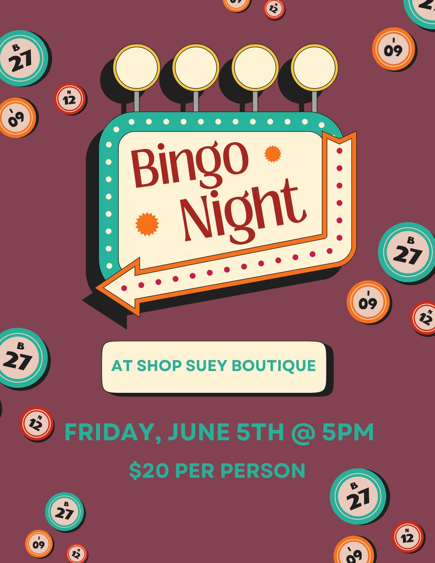 Bingo Night | Friday, June 5th | 5pm