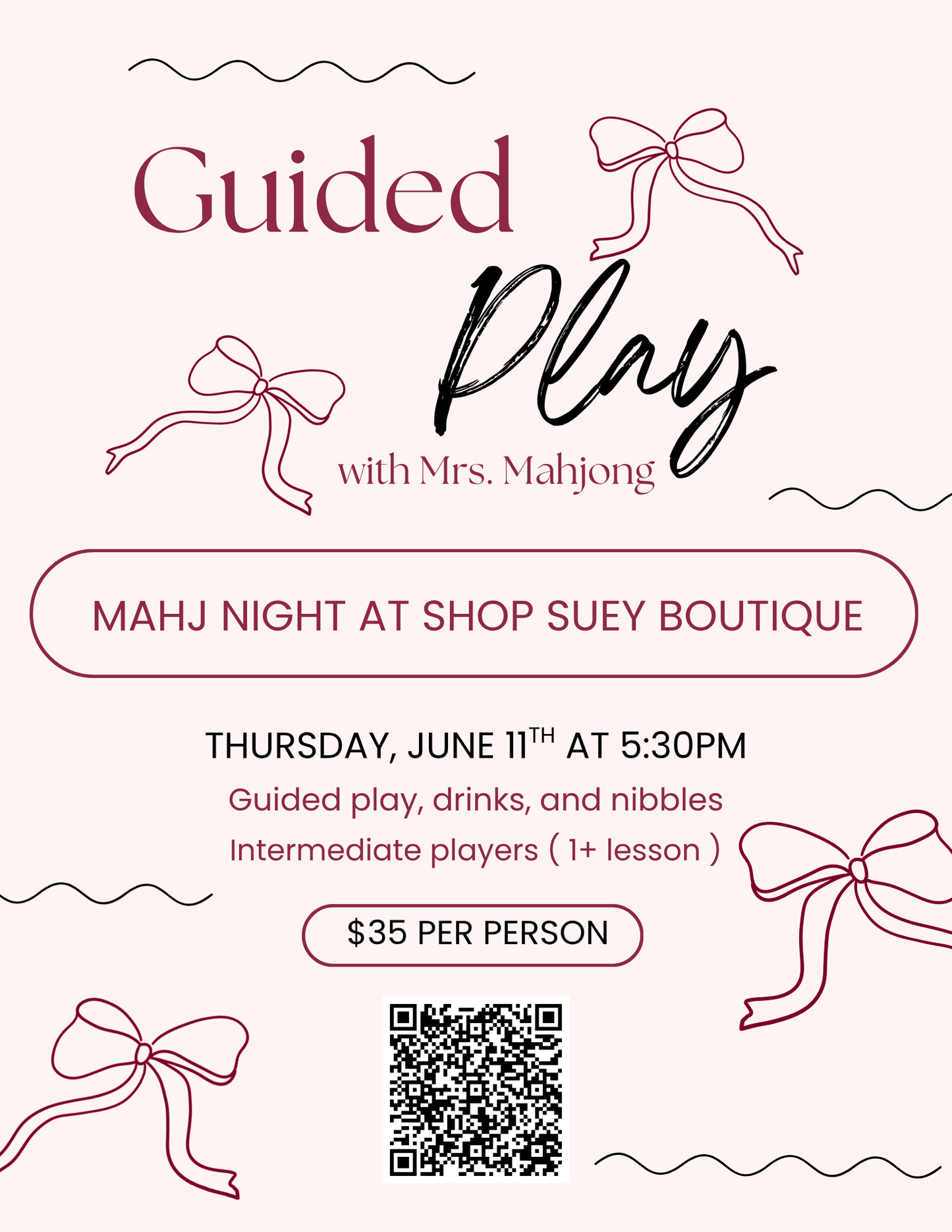 Mahjong Guided Play Night | Thursday, June 11th 5:30pm
