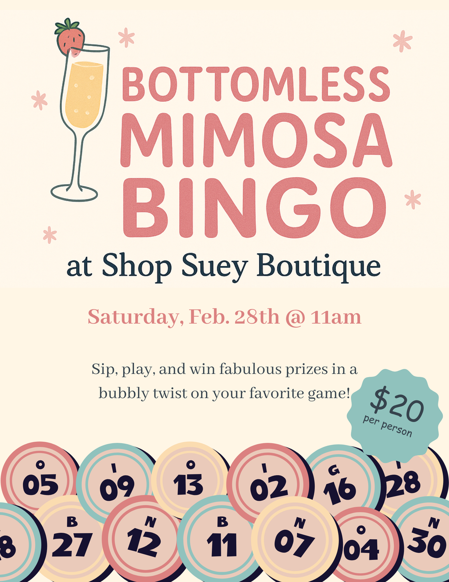 Mimosa Bingo | Saturday, Feb. 28th 11am