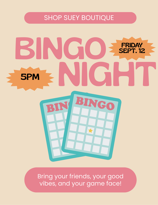 Bingo Night at Shop Suey Boutique | Friday, September 12th 5pm