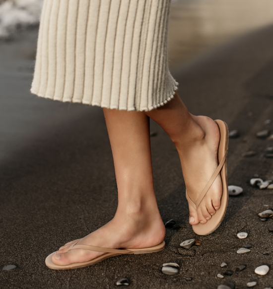 TKEES Lily Flip Flops – Minimalist Leather Sandals
