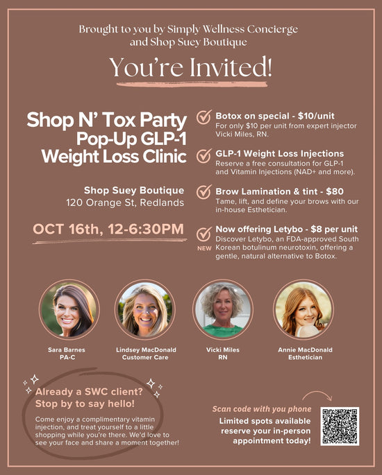 Shop N' Tox Party Pop-Up GLP-1 Weight Loss Clinic with Simply Wellness