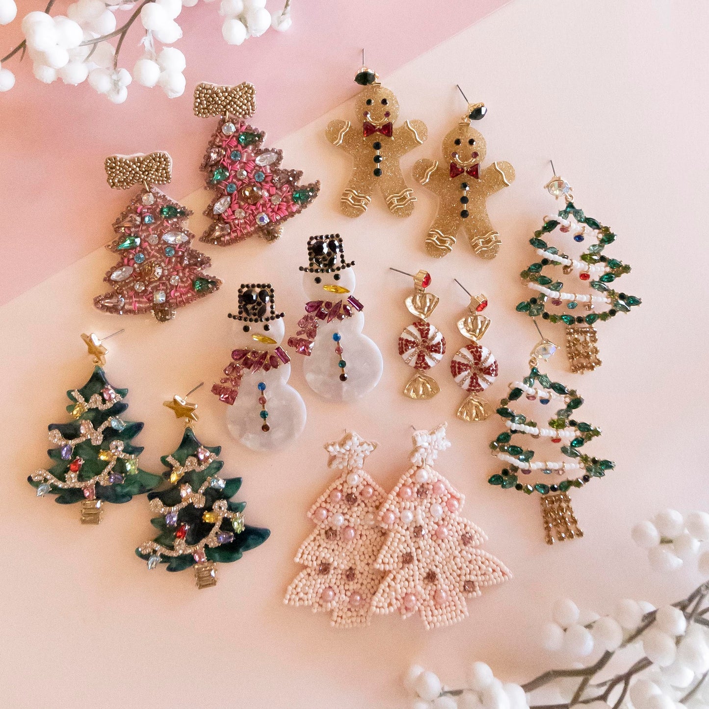Sparkly Christmas Earrings | Vintage Vibe Holiday Earrings | Christmas Tree Jewelry