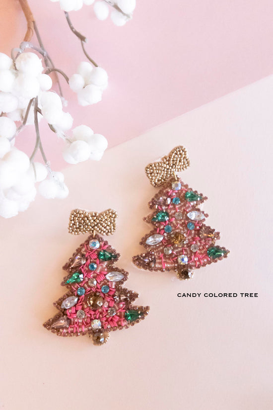 Sparkly Christmas Earrings | Vintage Vibe Holiday Earrings | Christmas Tree Jewelry