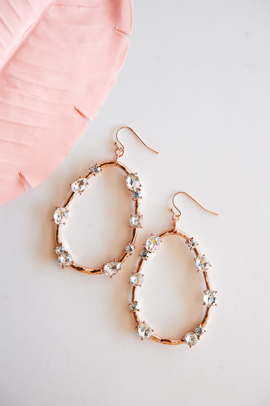 Isabella Gold Teardrop Earrings | Clear Crystal Details | Everyday and Special Occasion Accessories | Wedding Season Earrings