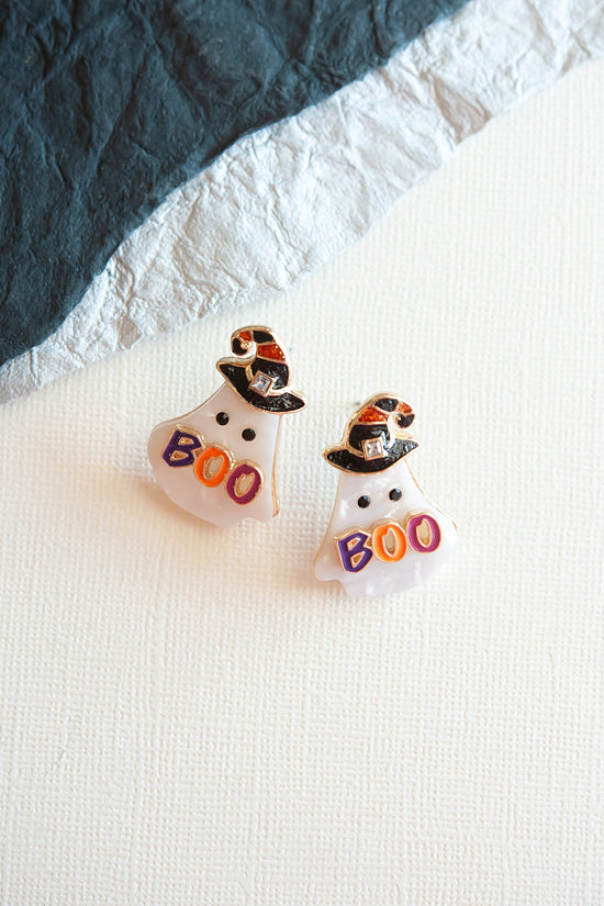 Little Wizard Ghost Earrings | Resin Boo Halloween Studs