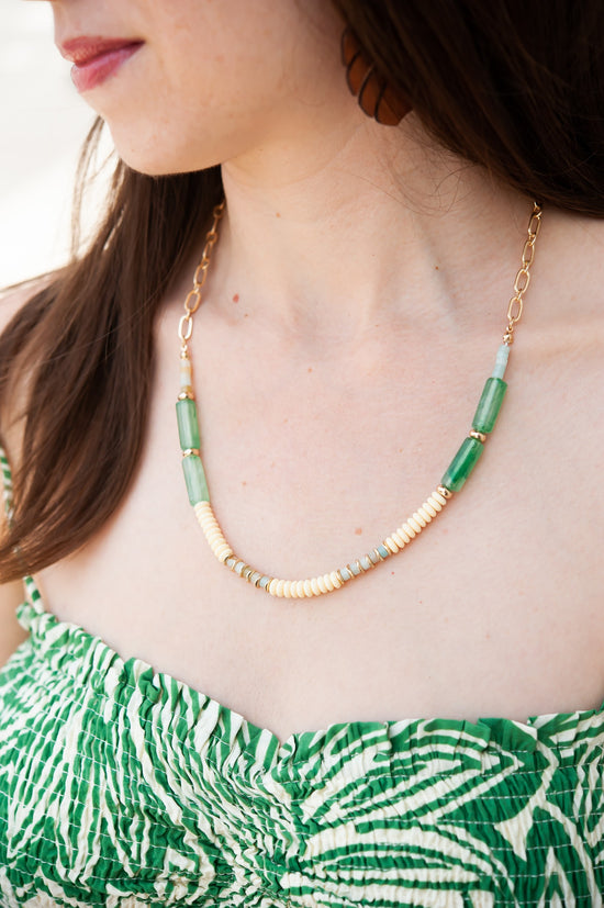 Ronnie Jade and Wood Necklace | Tropical Vibes Beaded Necklace
