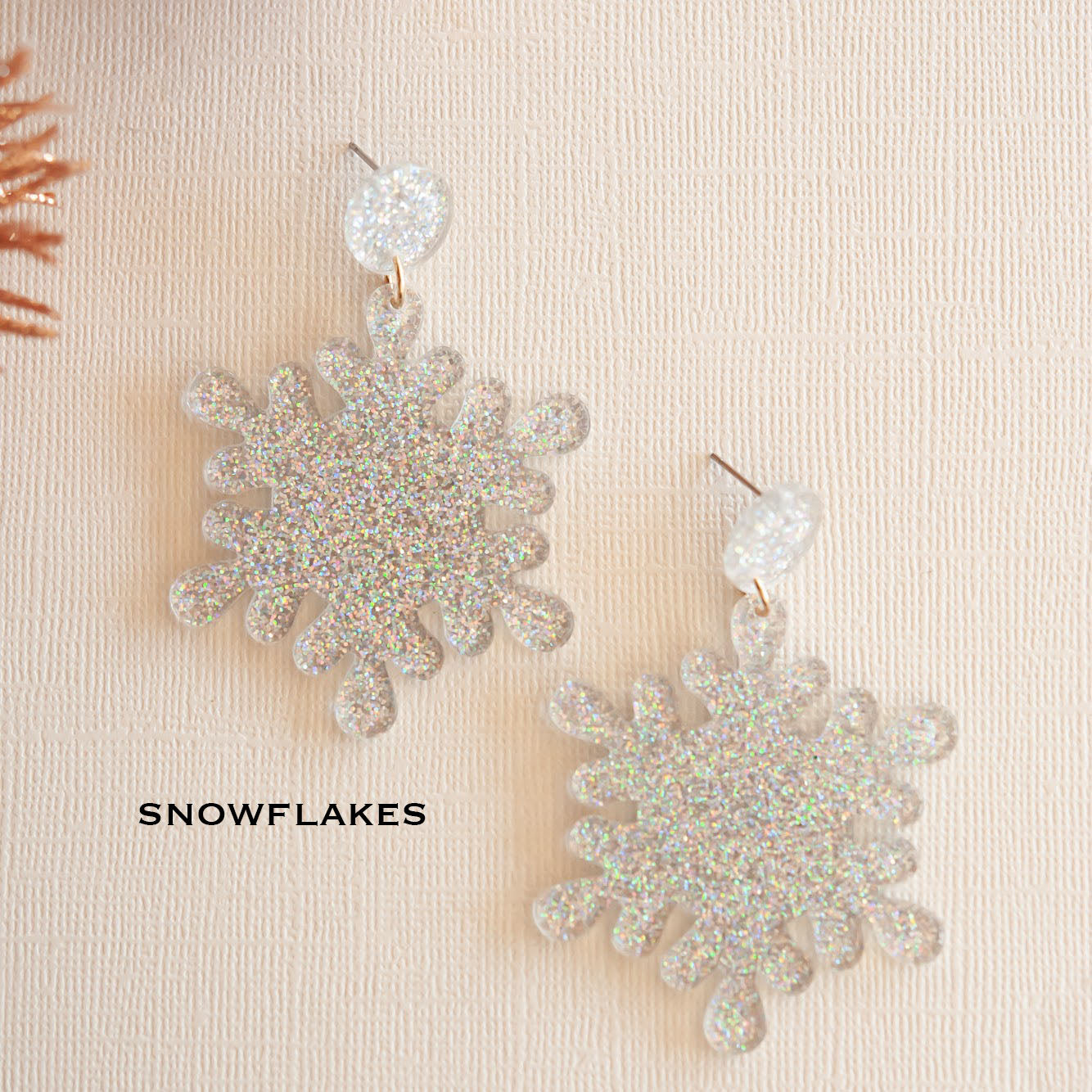 Load image into Gallery viewer, Vintage Inspired Christmas Earrings | Festive Jewelry Gift | Novelty Holiday Earrings | Snowflakes
