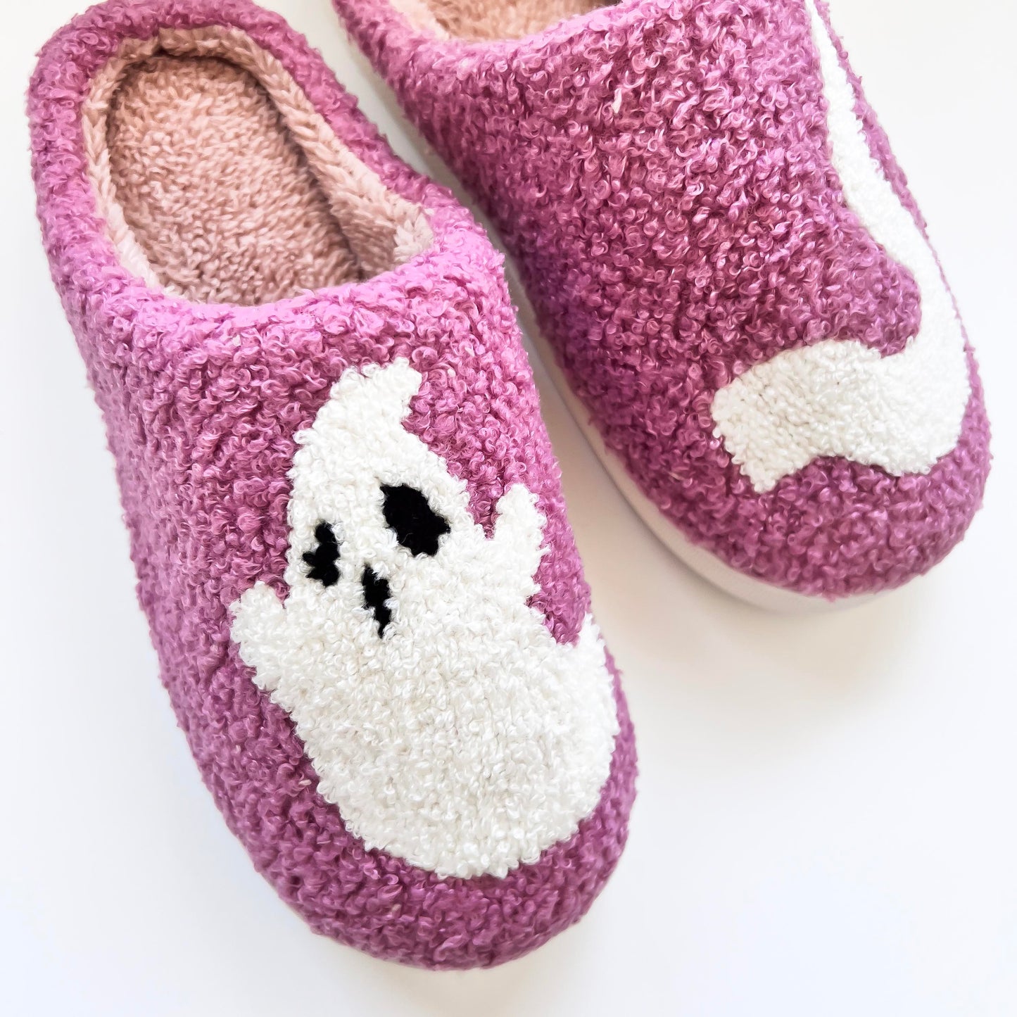 Cozy Ghost Slippers Purple Plush House Shoes Cute Comfy Footwe Shop Suey Boutique