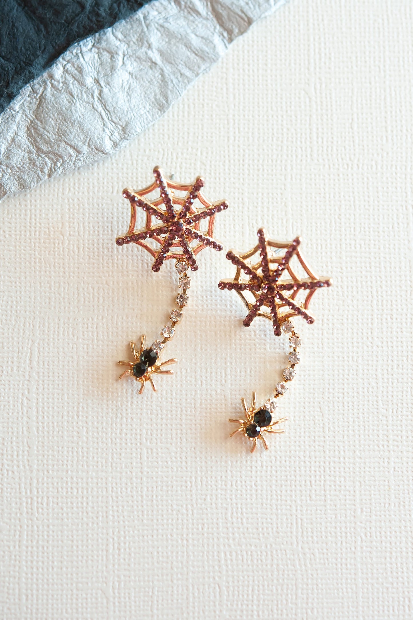 Dangling Spider Web Earrings | Friendly Halloween Spider Earrings