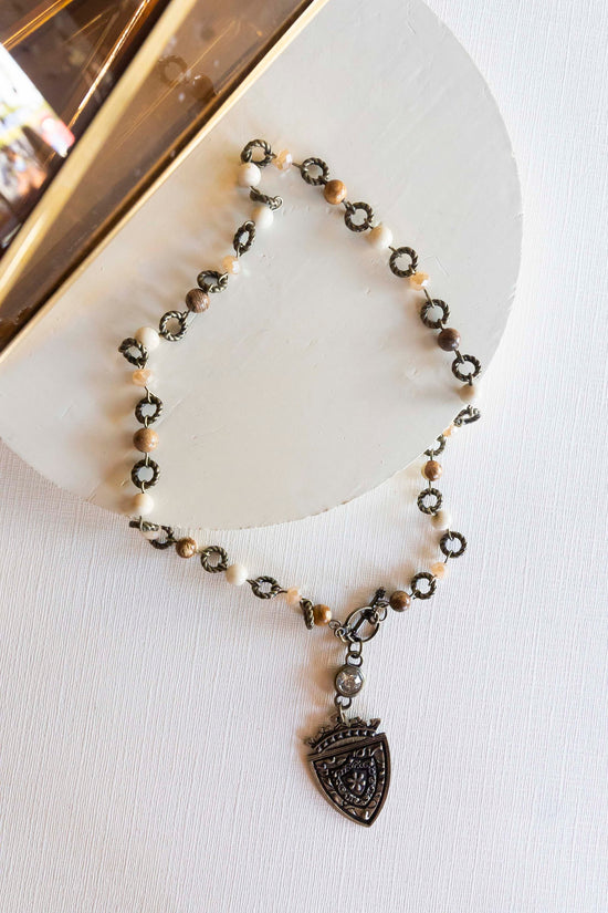 Bronze Beaded Link Chain Necklace – Jewelry by Glassando