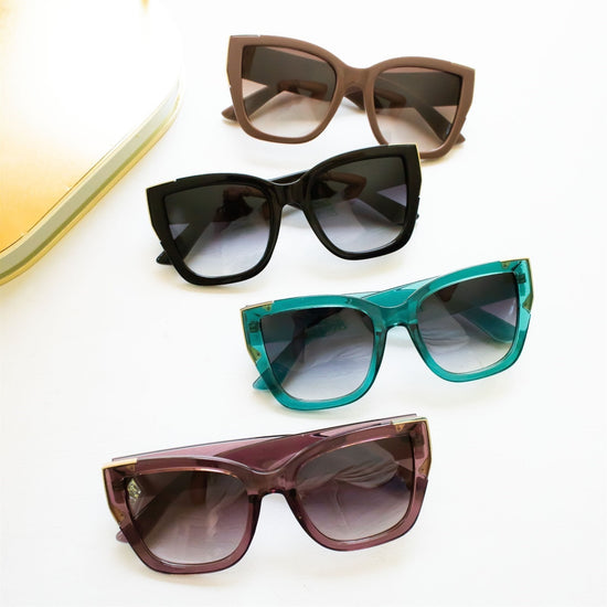 Montana Classic Cat Eye Sunglasses | Glam Sunnies | Acetate with Metal Details Eyewear