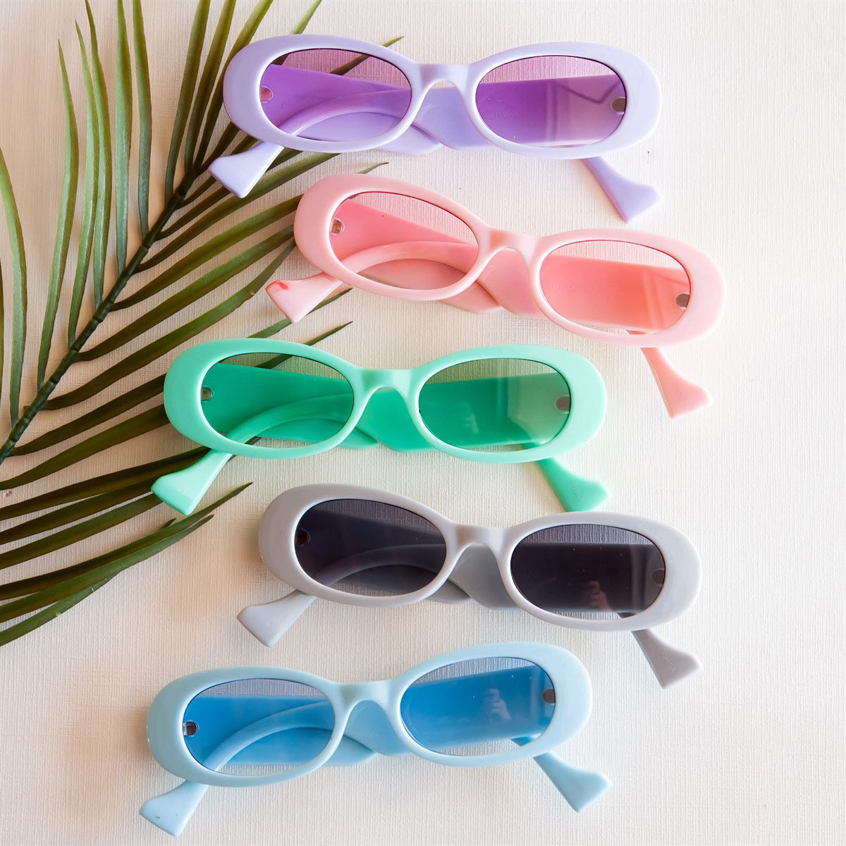 Belinda Small Oval Sunnies Trendy Retro Sunglasses Pastel