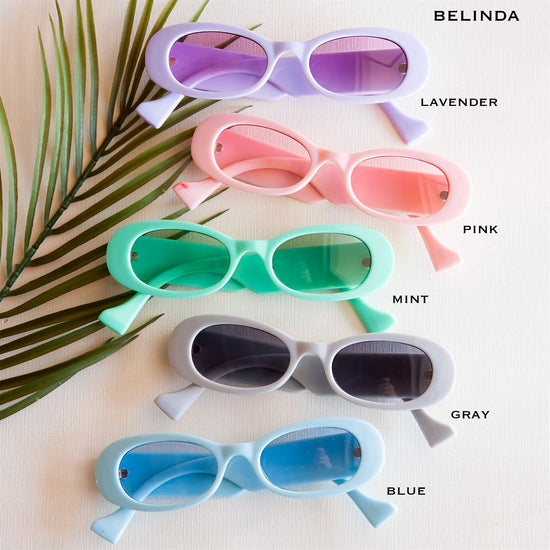 Load image into Gallery viewer, Belinda Small Oval Sunnies | Trendy Retro Sunglasses | Pastel Colored Eyewear
